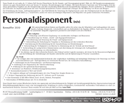 Personaldisponent (m/w) - W+ST Personalberatung GmbH