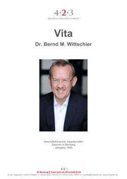 Dr. Bernd M. Wittschier - 4·2·3