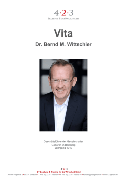 Dr. Bernd M. Wittschier - 4&middot;2&middot;3
