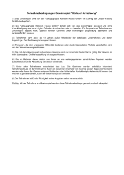 Teilnahmebedingungen