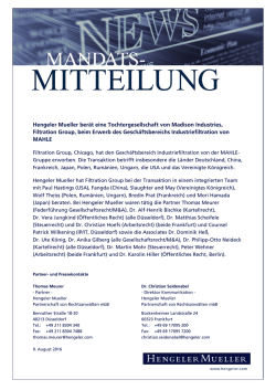 Hengeler Mueller ber&auml;t eine Tochtergesellschaft von Madison
