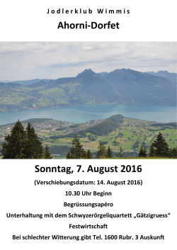 Ahorni-Dorfet Sonntag, 7. August 2016