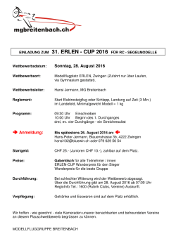 Erlen-Cup 2016 - Modellfluggruppe Breitenbach