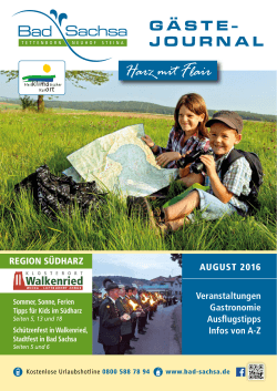Gäste-Journal August 2016