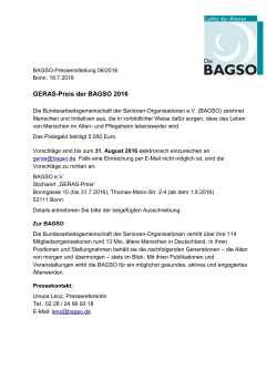 GERAS-Preis der BAGSO 2016 - Freiwilligenagentur Marburg