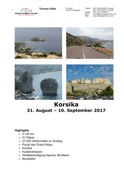 2017 Korsika Reiseplanung Neu