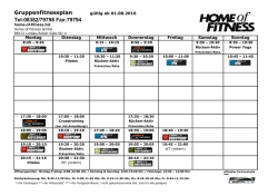 Gruppenfitness-Plan