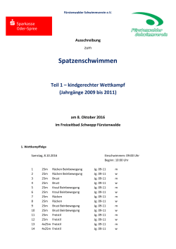 Spatzenschwimmen - Fürstenwalder Schwimmverein eV