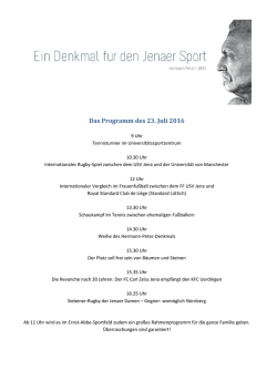 Das Programm des 23. Juli 2016