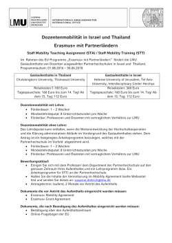 Dozentenmobilität in Israel und Thailand Erasmus+ mit Partnerländern