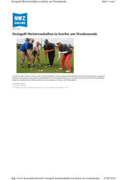 Swingolf-Meisterschaften in Iserloy am Wochenende