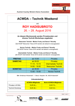 ACWDA – Technik Weekend