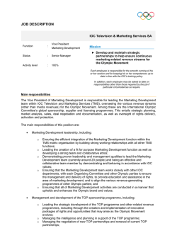 job description - Olympic.org Registration