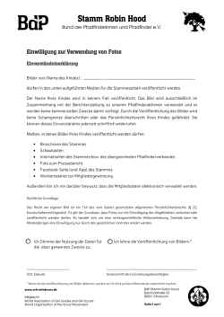 Einwilligung zur Bilderverwendung