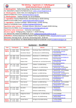 Übersicht Trainer/Trainingszeiten - TSV Gilching