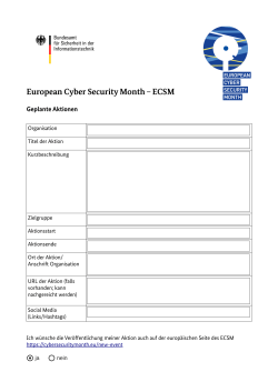 Aktionen zum European Cyber Security Month – ECSM