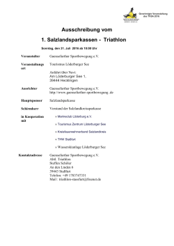 1. Salzlandsparkassen-Triathlon - Gaensefurther Sportbewegung eV