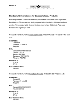Handschuhinformationen f&uuml;r S&auml;ureschutzbau