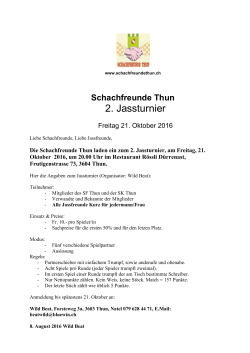 2. Jassturnier - Schachfreunde Thun
