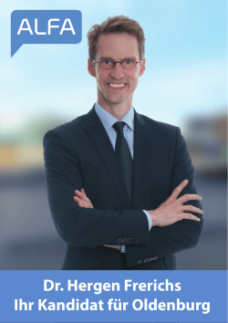 Aktueller Kandidatenflyer Dr. Hergen Frerichs