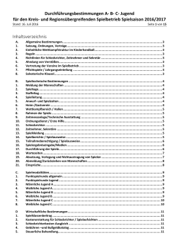 Durchf&uuml;hrungsbestimmungen A-C-Jugend