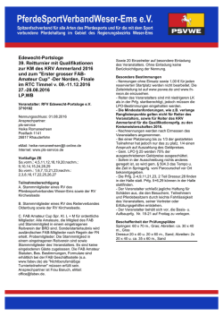 Edewecht-Portsloge 39. Reitturnier mit Qualifikationen zur KM