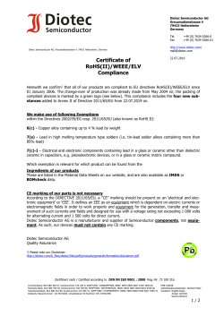 Certificate of RoHS(II)/WEEE/ELV Compliance