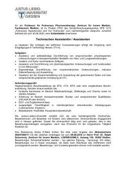 Technischen Assistentin / Assistenten - Justus-Liebig