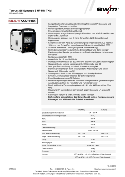 Taurus 355 Synergic S HP MM TKM - Datenblatt