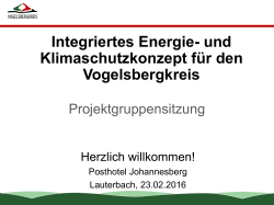 Projektgruppe Energie- und Klimaschutz vom 23. Februar 2016 im