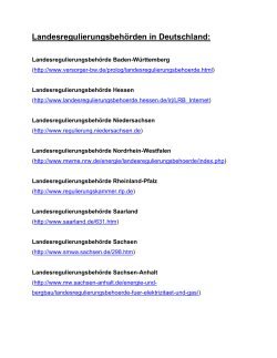 Internetadressen der Landesregulierungsbehörden in Deutschland: