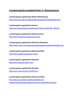 Internetadressen der Landesregulierungsbeh&ouml;rden in Deutschland: