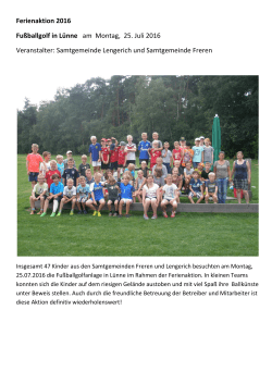 Fußballgolf in Lünne - Samtgemeinde Lengerich