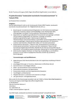 In Teilzeit (75%) Landesweite Touristische