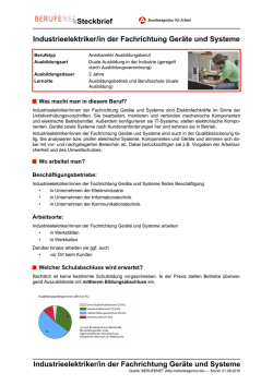 Industrieelektriker/in der Fachrichtung Ger&auml;te und - Planet