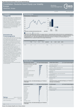 Fondsfakten: Deutsche Quant Equity Low Volatility Europe
