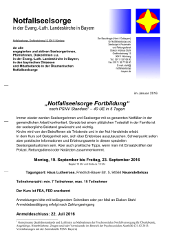 NFS Fortbildung 2016 - Notfallseelsorge Bayern