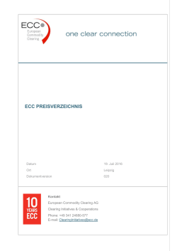 ecc preisverzeichnis - European Commodity Clearing AG