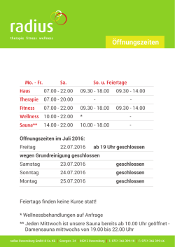 Die Öffnungszeiten als PDF