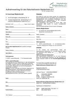 Aufnahmeantrag für den Naturheilverein Niederrhein e