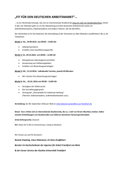 Informationen gibt es hier! - Career Service - Goethe