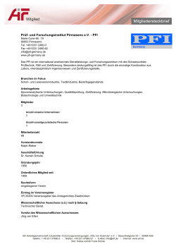 Prüf- und Forschungsinstitut Pirmasens eV - PFI