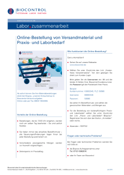 Online-Bestellung von Versandmaterial und Praxis- und