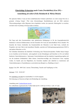 Einwöchiges Seminar in Spanien (Geo 251) – Anmeldung ab sofort