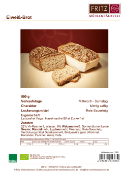 Datenblatt Eiweiß-Brot