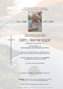 Dkfm. Werner Kojan - Bestattung GABRIEL