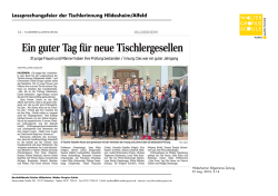 Lossprechungsfeier der Tischlerinnung Hildesheim/Alfeld