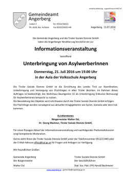 Informationsveranstaltung Unterbringung von