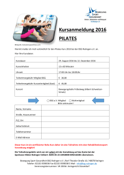 Kurs 29.08.2016 Pilates