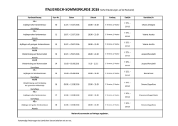 ITALIENISCH-SOMMERKURSE 2016 - Italienisches Kulturinstitut